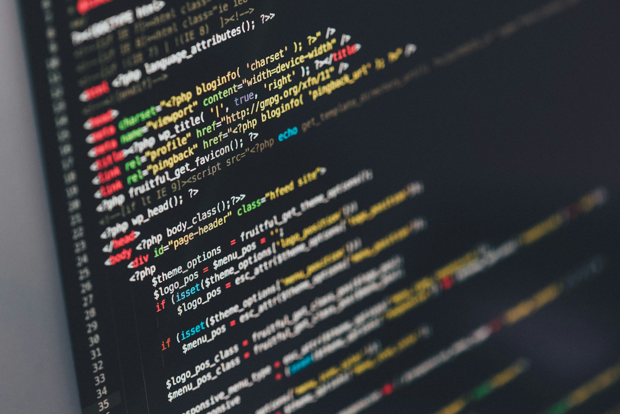 Source code on a developer screen